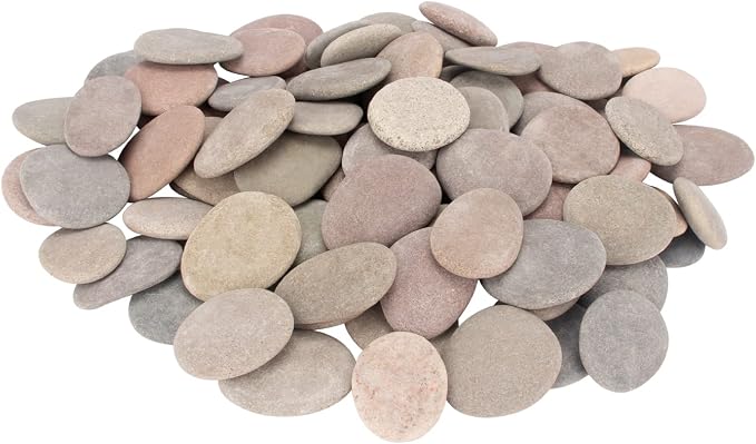 About 100 Pcs Painting Rocks, 2.2"-3.5", Flat, Smooth - River, Craft, DIY Stones, 18 Pounds