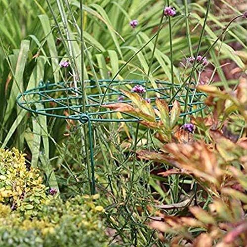 MTB Supply 10 Pack 16 x 24 inch Green Peony Cages Grow Through Plant Support Stakes Flower Support Hoops Heavy Plants Brace Rings
