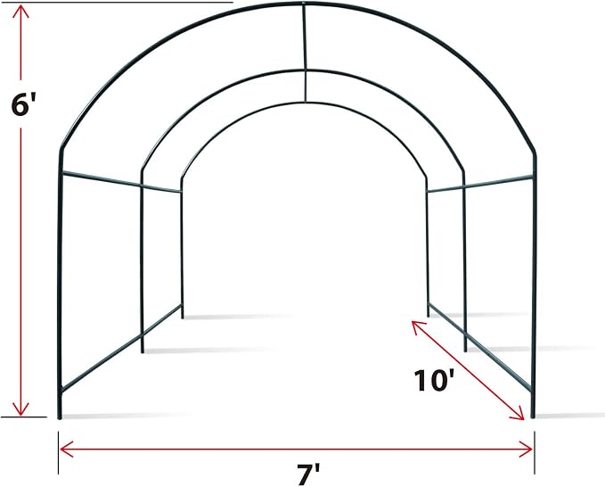 Greenhouse Replacement Frame for Outdoor Larger Hot Garden House , Support Arch Frame Climbing Plants/Flowers/Vegetables (10' X7'X6', Frame)