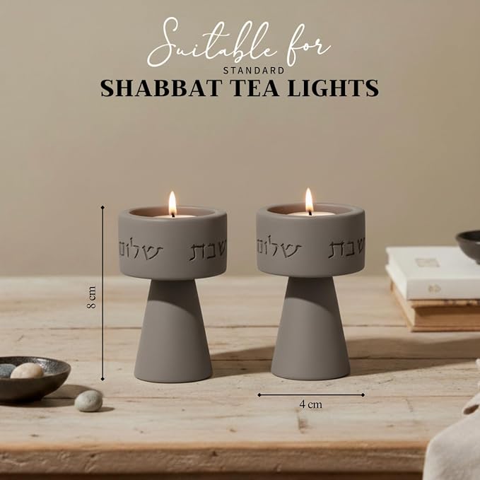 Solura Luxury Candle Holder Set – Modern Décor for Living Room & Dining Table - Gray