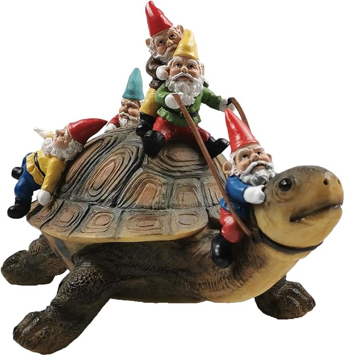 Sunthus Garden Gnomes Decorations for Yard Statues Turtle Outdoor Decor | Funny Resin Art Figurine For Gnome Lovers