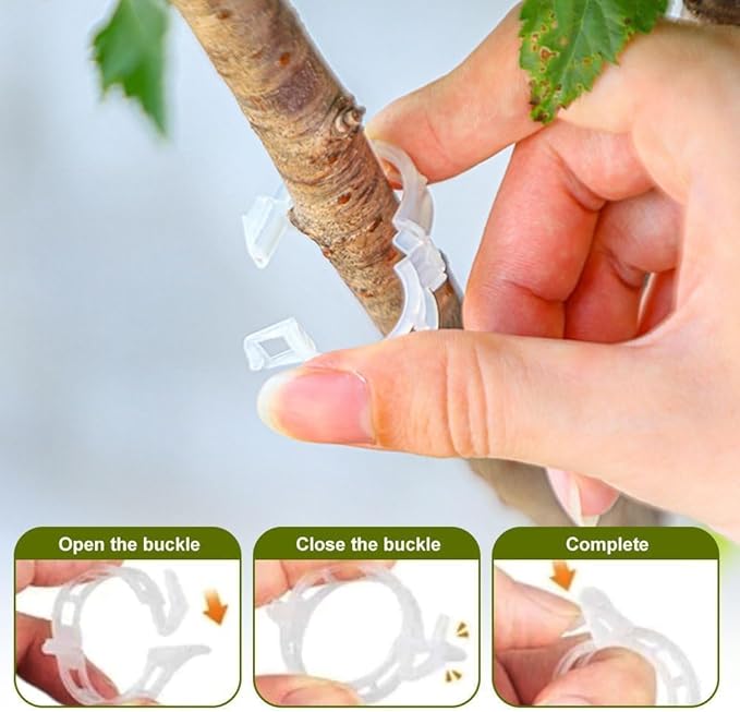 50Pcs Secured Plastic Plant Clip, 2026 Upgrade Plant Support Clips Reusable Garden Clips, Garden Clips for Climbing Plants Tomato Grape Vine Vegetables Plant Fixing Clips (50, White)