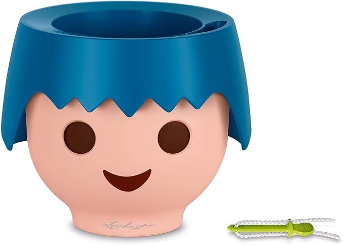 Lechuza OJO Aquamarine, Self-Watering Small Indoor Planter, D8.3 H6.3 in