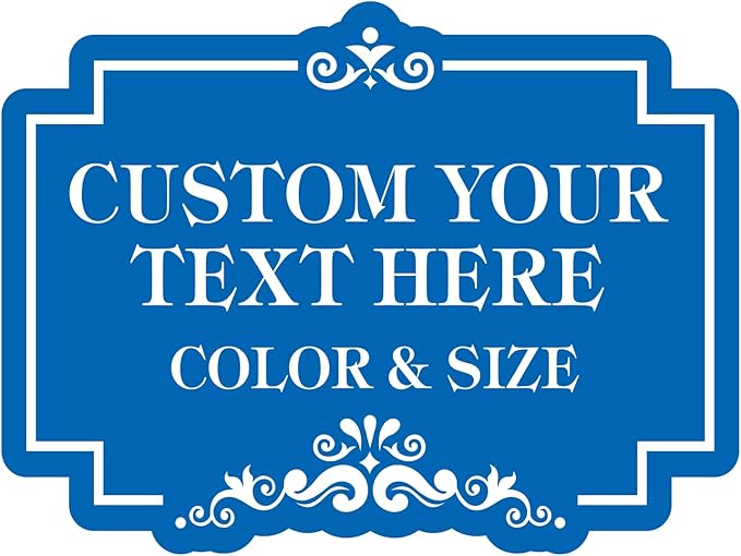Custom Sign Outdoor Metal - Personalized Sign for Outside House,Deliver Delivers,Road,Pool,Yard,Garden,Porch,Backyard,Business,Fade Resistant Highly Visible 12 x 8 inch