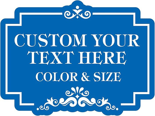 Custom Sign Outdoor Metal - Personalized Sign for Outside House,Deliver Delivers,Road,Pool,Yard,Garden,Porch,Backyard,Business,Fade Resistant Highly Visible 12 x 8 inch