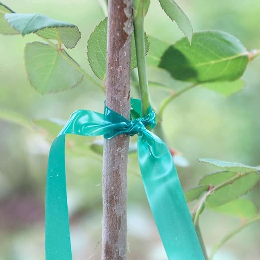 Easytle Garden Tie Tape 0.45" 290 Ft, Stretch Tie Tape Roll, Sturdy Plant Ribbon Garden Green PVC Plastic Stake Gardening Tools for Indoor Outdoor Patio Plant Use