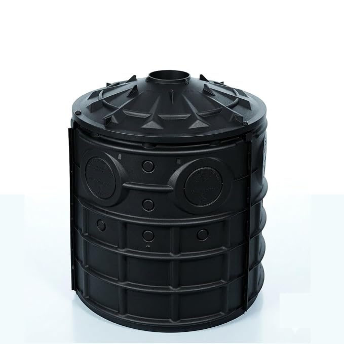 EJWOX 50 Gallon Stormwater Dry Well, Heavy Duty Catch Basin with Reinforced Fiberglass HDPE, Ribbed Structure, No-Tool Assembly, Underground Drainage System for Yard & Driveway