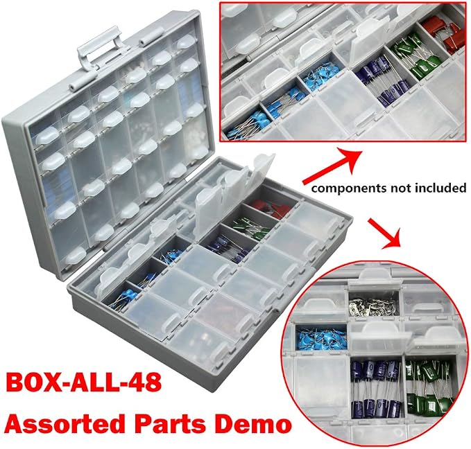 2 AideTek BOXALL48 lids Empty Enclosure SMD SMT Organizer Surface Mount Organizer lid 1206 0805 0603 0402