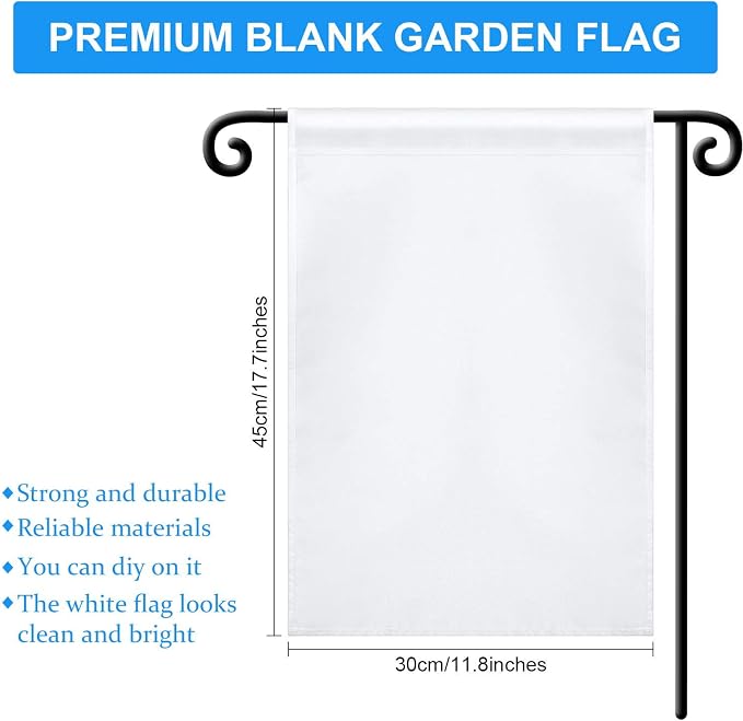 Sublimation Garden Flag Blank Bulk 12x18inch Sublimation Banner Blank Polyester Flags DIY Canvas Sign for Garden Lawn and Yard Courtyard Outside Decoration(3 Pieces)