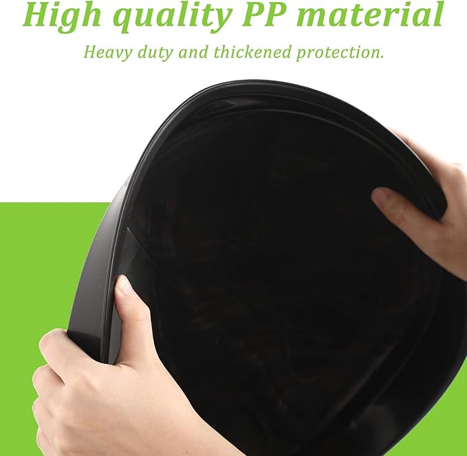 Eccliy 12 Pcs Plastic Plant Saucers Round Plant Tray Large Flower Pot Heavy Duty Planter Water Trays Thick Planter Drip Saucers for Indoors and Outdoors(16 Inch,Black)