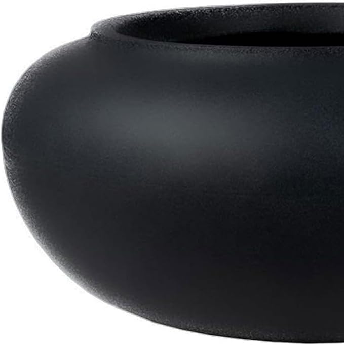 The HC Companies 21 Inch Garden Hose Pot - Durable Lightweight Plastic Decorative Hose Pot for Yard, 100-Foot Capacity Hose Storage, Black