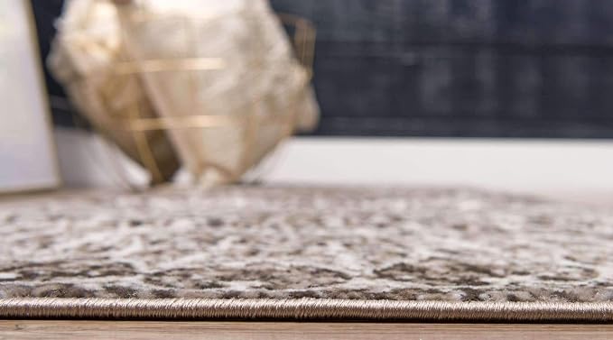 Unique Loom Sofia Collection Area Rug - Grace (2' x 9' 10" Runner, Brown/ Ivory)