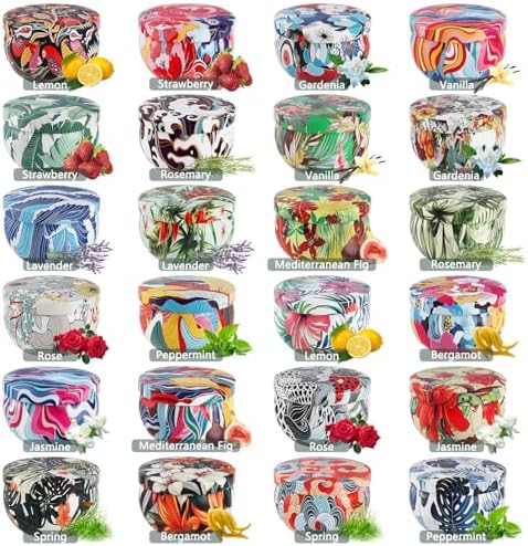 WPONSZU Set 24 Pack Scented Candles Gifts Soy Wax Travel Tin Jar Candles for Home 2.5 OZ jar Candles for Mom for Christmas, Birthday, Thanksgiving, Mother's Day - Image 2