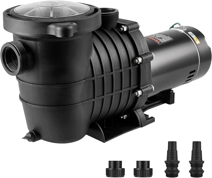 VEVOR Above Ground Pool Pump, 1.5 HP, 100 GPM Single Speed Swimming Pool Pump, 110V/240V 3450 RPM 50.9 ft Max Head Pool Pump with Filter Basket, for Above Ground Pools Hot Tubs Spas
