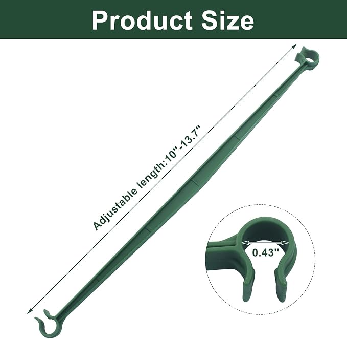 Jiozermi 120 Pcs Stake Arms for Tomato Cage, Plastic Tomato Cage Connectors 11.8" Expandable Trellis Connectors for Tomatoes Stakes Climbing Plants Vegetables Tomato Cage Attach 11mm Diameter