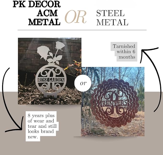 PK Décor Custom Front Door Decor, Split Letter Last Name Sign for New Home, Personalized Monogram Initial, Last Minute Gift for Wife, 18 in, QUICK