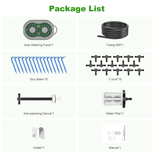 Automatic Plant Waterer Indoor Self Watering System for Pot Plant,Battery Powered Outdoor IPX5 Waterproof Auto Drip Irrigation Kit Beginner-Friendly Water 15 Plants