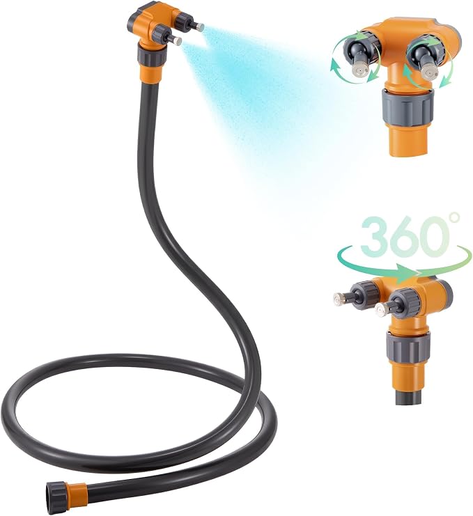 Standing Misters for Outside Patio, Thickened Pipe 360° Adjustable Nozzle Portable Outdoor Misting System for Cooling, Outdoor Water Mister Kit for Backyard Pool BBQ Pets Porch Sprinkler