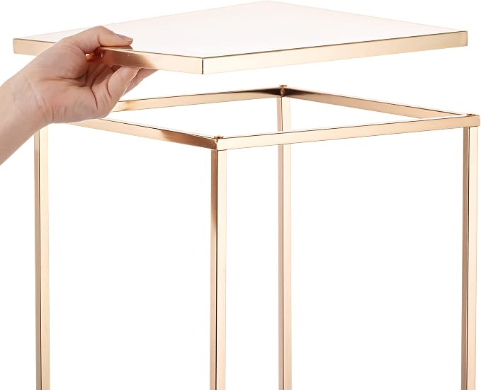 Gold Metal Cube Vase Stand for Wedding Centerpieces, 31.5in Tall, 10 Pcs