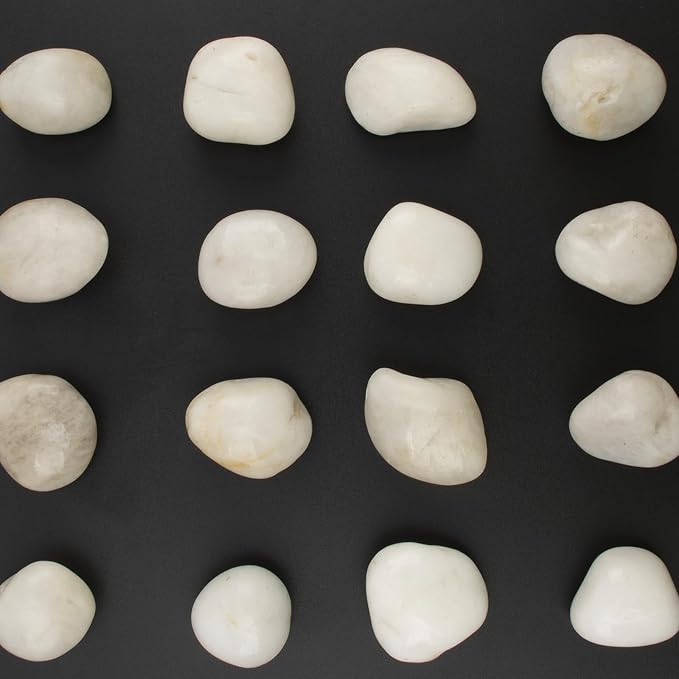 40lbs White River Rocks - 1-2Inch Natural White Rocks for Potted Plants, Decorative Rocks for Landscaping, and River Rocks for Aquariums (Weight : 40 LB, White)