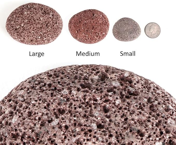Lava Rock - Tumbled Lava Stones - Red Lava Pebbles - Volcanic Rock - Landscaping Rocks (50 Pound, SM/MD/LG Blend)