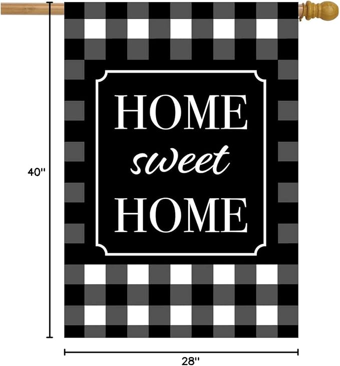 Briarwood Lane Home Sweet Home Checkered Spring House Flag