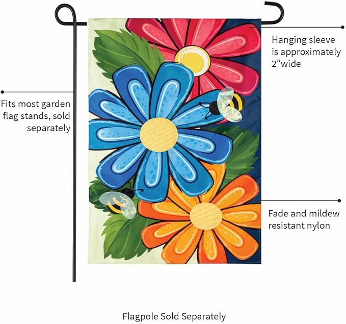 Evergreen Flag Floral Spring Garden Flags 12x18 double sided, Small Garden Flags For Outside, Welcome Spring Flag Décor for Yards and Gardens