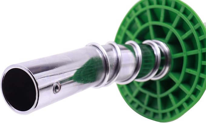 1" Inch NPT Fuel Nozzle Automatic Shut-Off Green Gas Pump Heavy Duty Nozzle with Fuel Hose Swivel & Splash Guard 19/16 Inches Spout (OD=30mm) Three Notch Hold Open Clip Used For Diesel Petrol