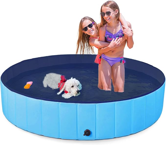 Dog Pool Foldable pet Pool Large Dog Swimming Pool pet Swimming Pool PVC Non-Slip Pool for All Kinds of pets48-12in