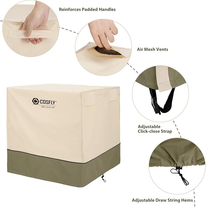 COSFLY Air Conditioner Cover for Outside Units-Durable AC Cover Square Fits up to 32 x 32 x 36 inches