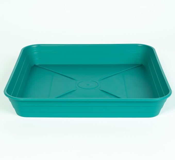 4 Pack Square Plant Saucer Tray 8 inch, 6 8 10 12 14 16 18 20 inch Heavy Duty Plastic Square Plant Saucers for Indoors Outdoor, Flower Planter Drip Trays for Pots, Seed Starting Tray