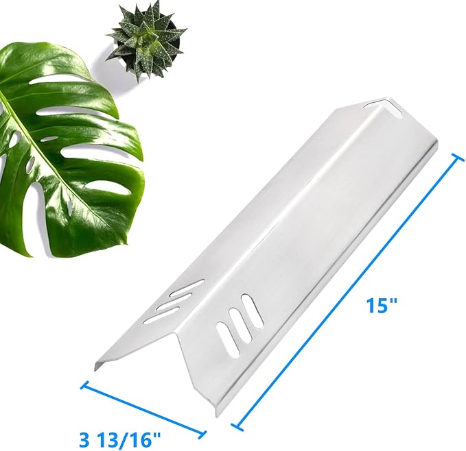 GasSaf 15 inch Heat Plate Replacement for Backyard GBC1460W, GBC1461W, Dyna-glo DGF510SBP, DGF510SSP, Uniflame GBC1059WB, BHG and Others, Stainless Steel Heat Shield Tent(15" x 3 13/16")(5-Pack)