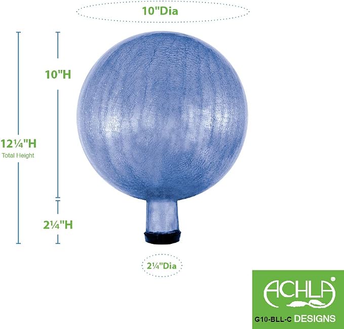 Achla Designs 10-Inch Crackle Gazing Globe Ball, Blue Lapis