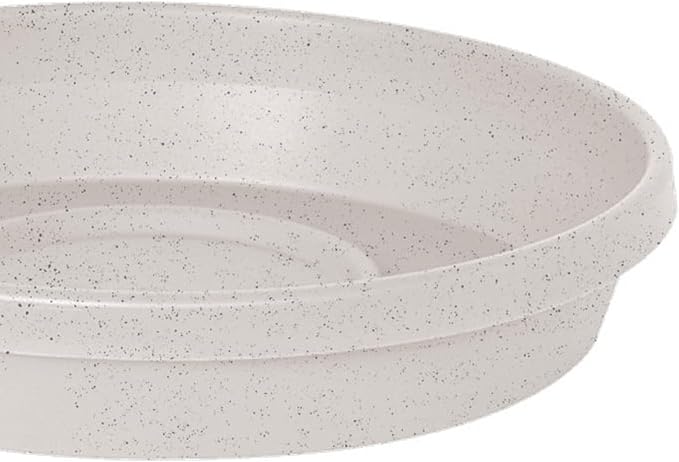 Bloem Terra 16" Round Plastic Plant Saucer, Lightweight UV-Resistant Indoor/Outdoor Flower Pot Tray - Fits 16-inch Planter Pots, Vanilla Bean, 2-Pack