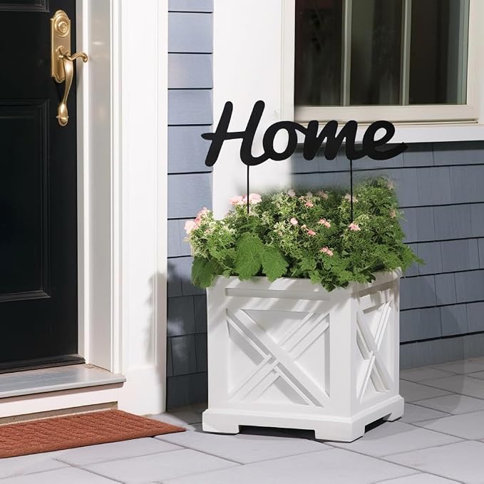 Metal Letter Welcome Yard Sign with Stake Outdoor Decorations Garden Lawn Front Porch Outside Letter Yard Sign Garden Stake Decor (Home)