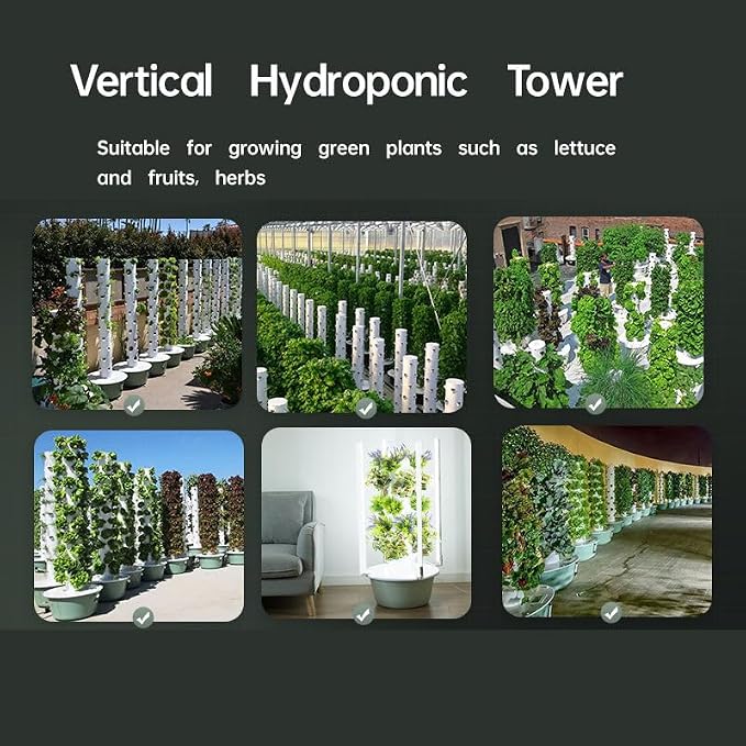 Hydroponic Growing Kit System, Tower Garden Hydroponic Tower with 4 LED Grow Lights, 7 Layer 28 Pots Planter, Indoor Herb Garden Planter for Lettuce, Veggies, and Fresh Greens