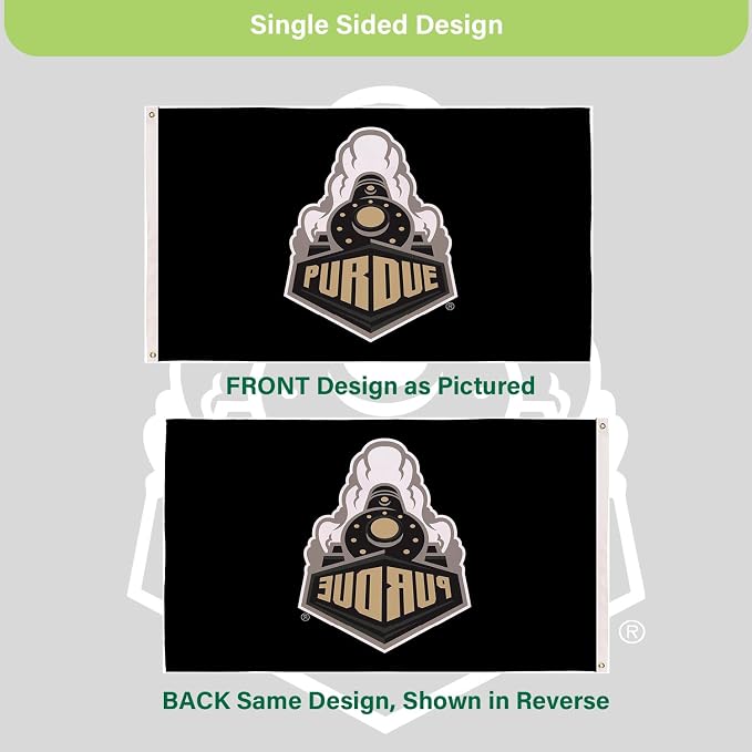 NCAA Purdue University Flag with Grommets, 3'x5' Purdue Boilermakers Outdoor College Flags & Banners for Garden Patio Indoor Wall Décor