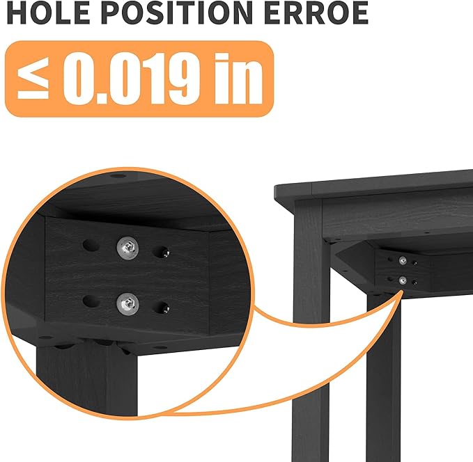 YEFU Outdoor Side Tables Set of 2, 18INCH, Look Like Real Wood Adirondack Table, Oversized Square Patio End Table Weather Resistant for Porch, Outside, Garden, Yard(Black)