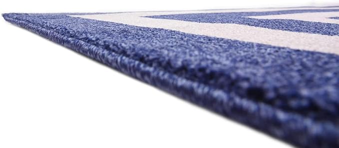 Unique Loom Athens Collection Classic Geometric Modern Border Design Area Rug (10' 0 x 13' 0 Rectangular, Navy Blue/ Beige)