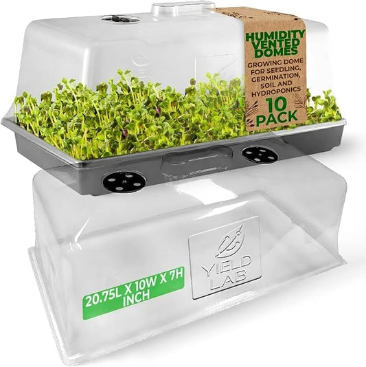 7 Inch Clone Dome - 10 Pack Humidity Vented Domes – Plant Growing Propagation Dome for Seedling, Germination, Soil & Hydroponic Horticulture
