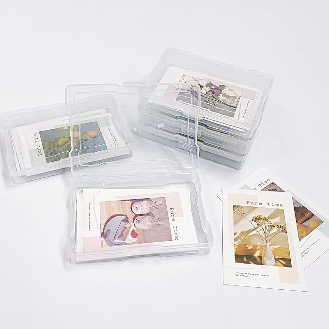 5" x 7" Photo Storage Case, 24 Inner Photo Organizer Keeper, Extra Large Storage Picture Boxes, Seed Storage, Transparent Craft Keeper (24 PACK)