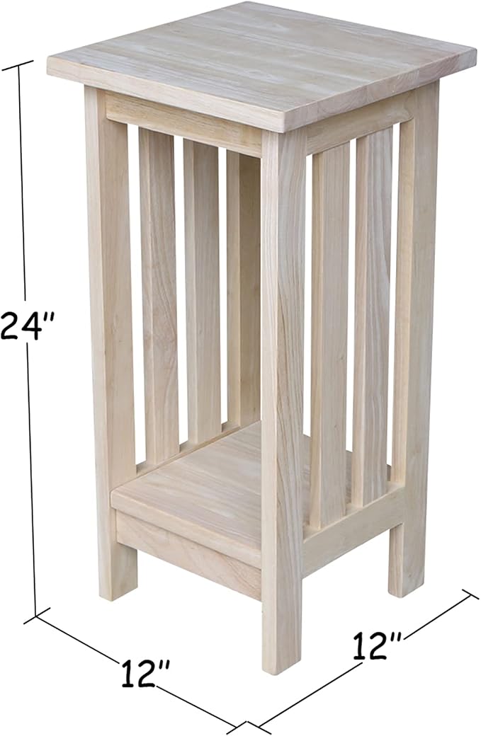 IC International Concepts Mission Plant Stand, 24-Inch High, Solid Parawood, Unfinished