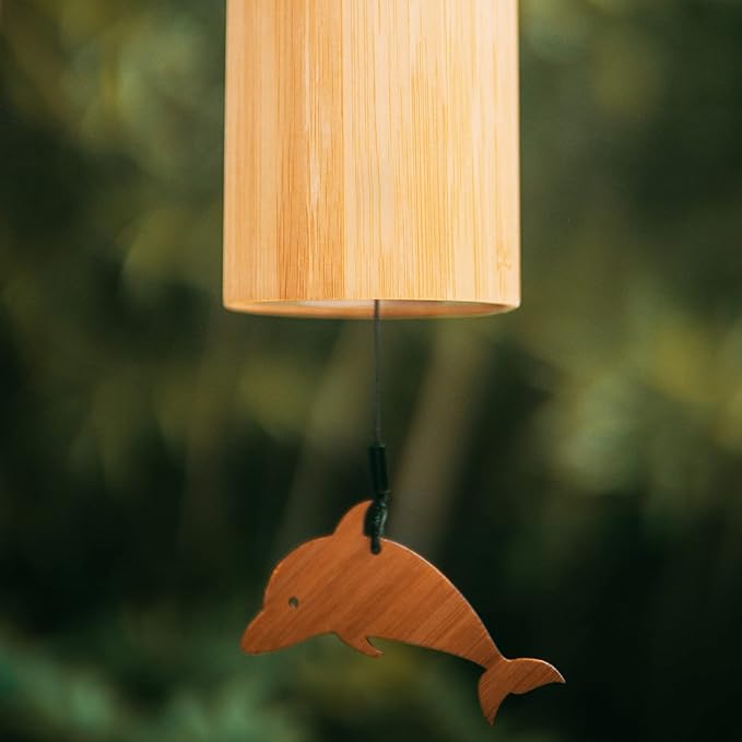 LingTing Bamboo Wind Chimes for Sound Healing, Meditation, Relaxing Emotions,Chord Wind Chimes Hand-Cranked Wind Chimes Unique Decor Gardening Gift for Outdoor Decoration(C-Wind), Yellow