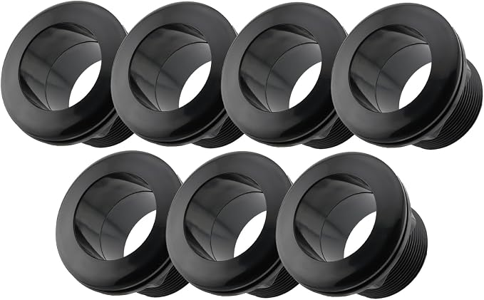 (7pcs) 2 Inch Bulkhead Fitting 7 Pack, Heavy Duty Slip x Slip Tank Adapter, Durable Water Tank Connector for Aquariums, Rain Barrels, Hydroponics, Ponds, Water Storage & Irrigation Systems