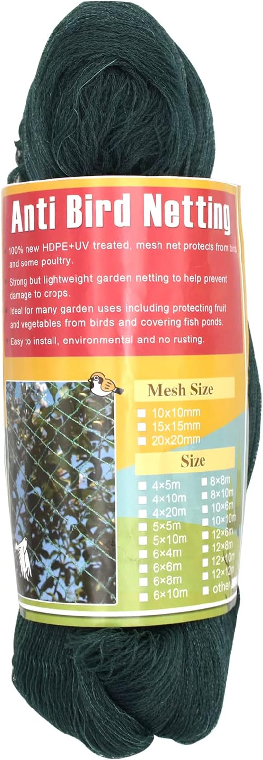 Bird Netting 25'x50' with 1" Square Mesh Bird Net Garden Netting for Chicken Coop, Aviary, Deer Fence, Fruit Tree