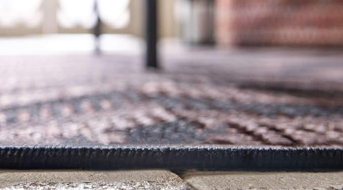 Unique Loom Outdoor Modern Collection Area Rug - Chevron (2' 2" x 6' Runner, Brown/ Black)