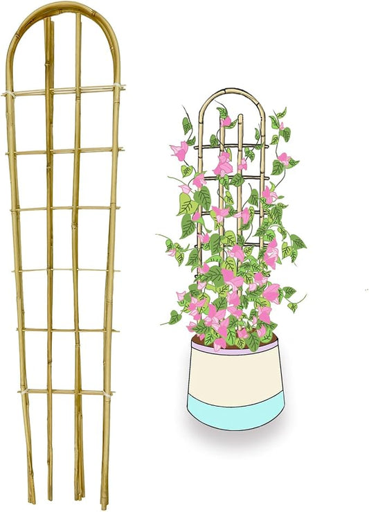 Bamboo Trellis,U-Shape Bamboo Trellis,4Feet,3pack,for Climbing Plants Outdoor Bamboo,for,Climbing Plants,Tomato, Vegetables,Flowers, Beans, Cucumber,Indoor Potted Climb Plants