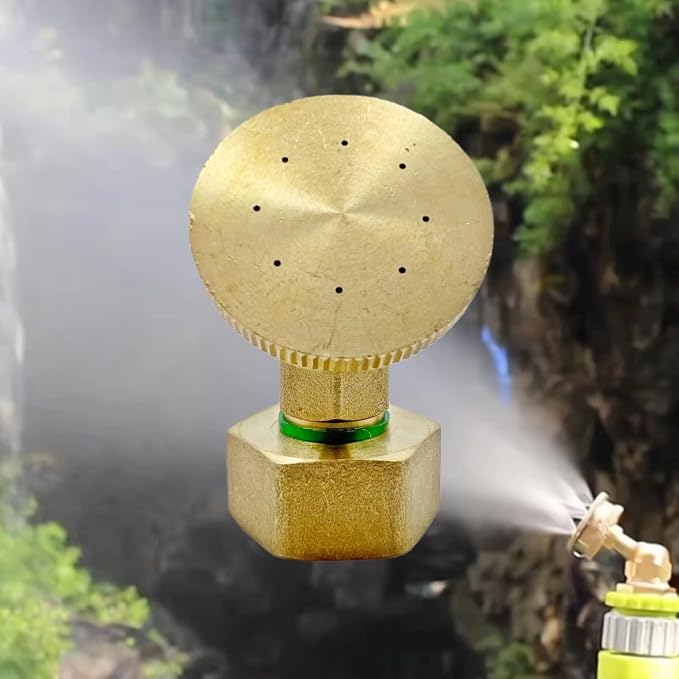 Misting Nozzle,Heavy Duty Garden Hose Mister Nozzle, Adjustable Water Spray Pattern From Powerful Jet To Mist,Ideal For Misting Delicate Plants (8-Hole, 1)