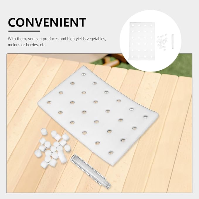 DOITOOL 24 Hydroponic Sponges Planting Tool Planting Tray with 24 Holes Floating Gardening Plate Soilless Cultivation Sponges Cubes Tray for Small Bud Growth & Grow Seedlings