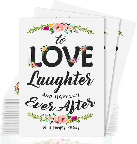 25 Wildflower Seed Packets - Wedding Favors for Guest - Wedding Decorations for Reception - Wild Flower Seeds Throw and Grow Perennial Annual Mix to Attract Pollinators Bees and Butterflies Non-GMO